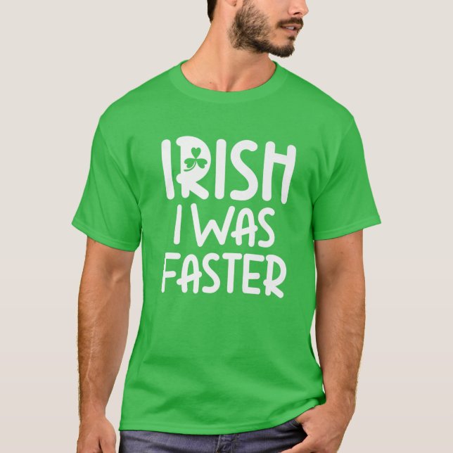 St. Patrick's Day Funny Irish Runner Shamrock Luck T-Shirt (Front)