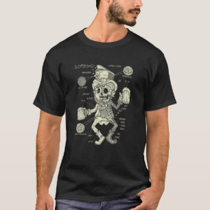 St Patricks Day Funny LEPRECHAUN Anatomy Drink Bee T-Shirt