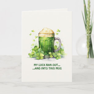 St. Patrick's Day Funny Leprechaun Coffee Card