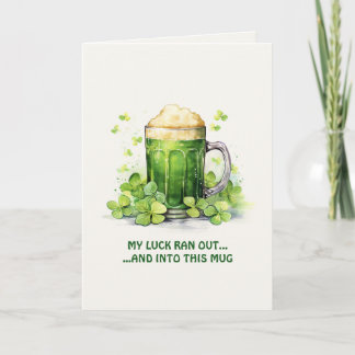 St. Patrick's Day Funny Leprechaun Coffee Card