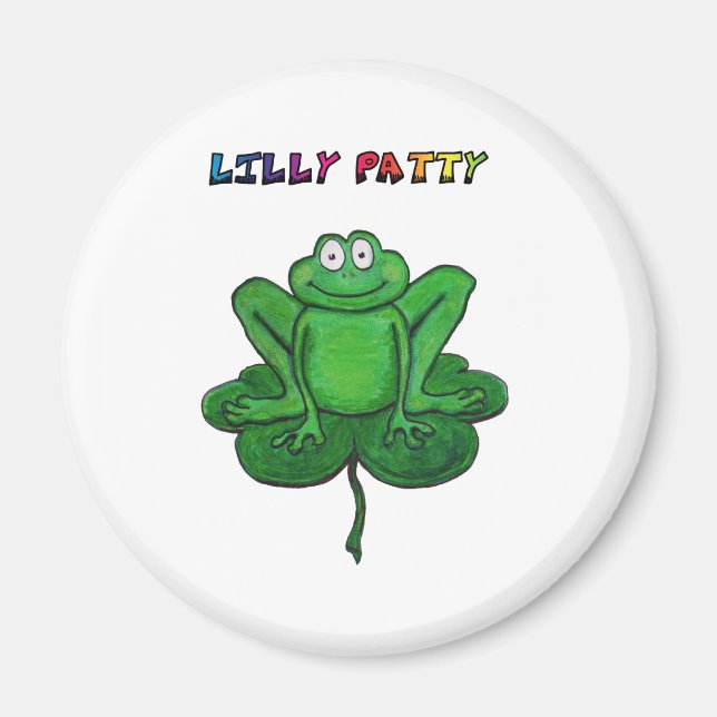 St Patrick's Day Funny Lilly Patty Pad Frog Magnet (Front)