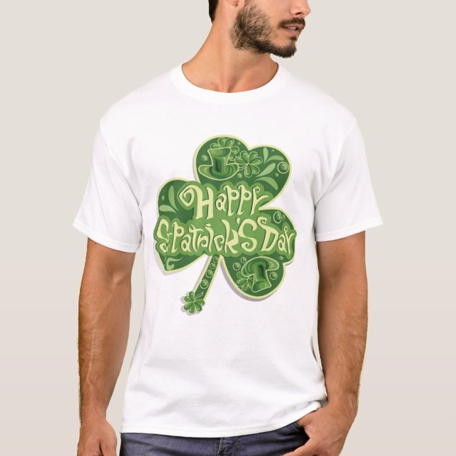 St Patrick's Day Funny Lucky Clover T-Shirt (Front)