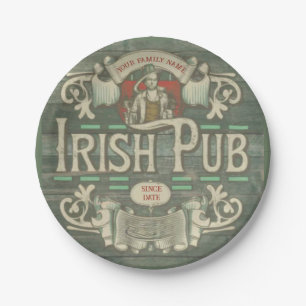 St Patrick's Day Funny Personalized Irish Pub Paper Plates