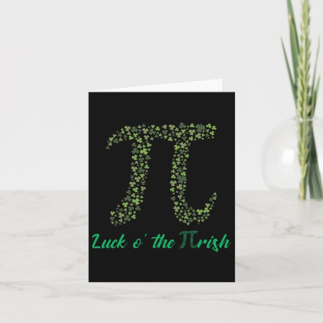 St Patricks Day Funny Pi Luck O' The Pi-rish Gifts Card (Front)