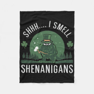 St Patricks Day Funny Shhh I Smell Shenanigans Pat Fleece Blanket