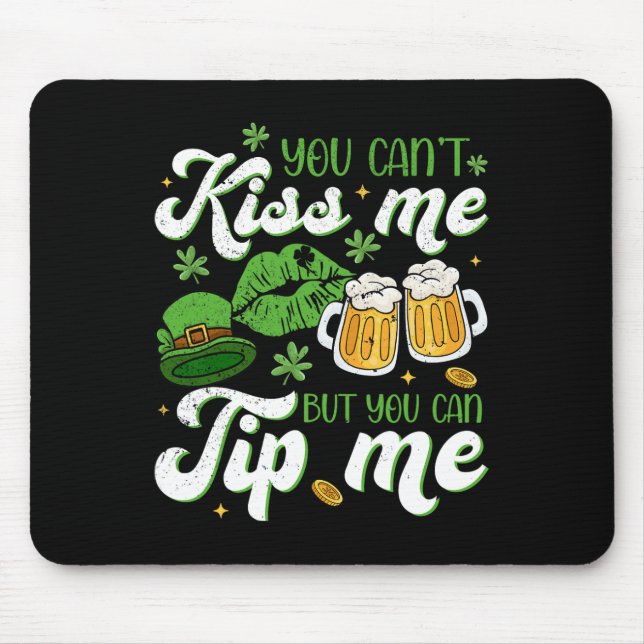 St Patrick's Day Funny Waitress Byrtender Waiter T Mouse Pad (Front)