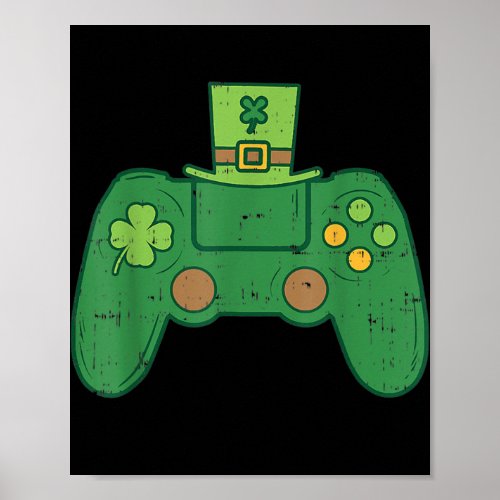 St Patricks Day Gamer Irish Game Controller Poster