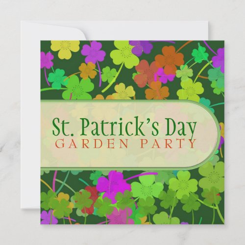 St Patricks Day Garden Party Invitations