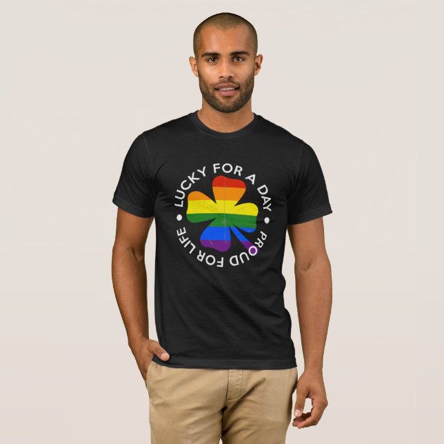 St Patrick's Day Gay Pride Rainbow LGBT Gift Tee (Front Full)