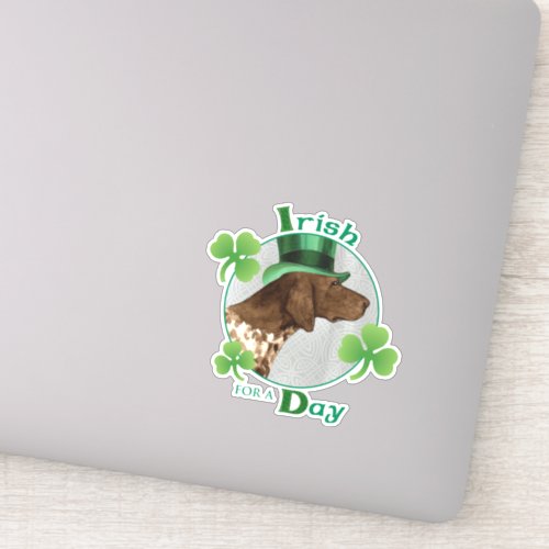 St Patricks Day German Shorthaired Pointer Vinyl Sticker