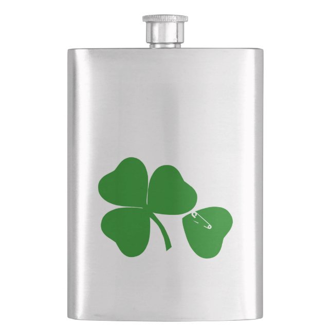 St Patrick's Day - Get Lucky 3+1 = 4 Flask (Front)