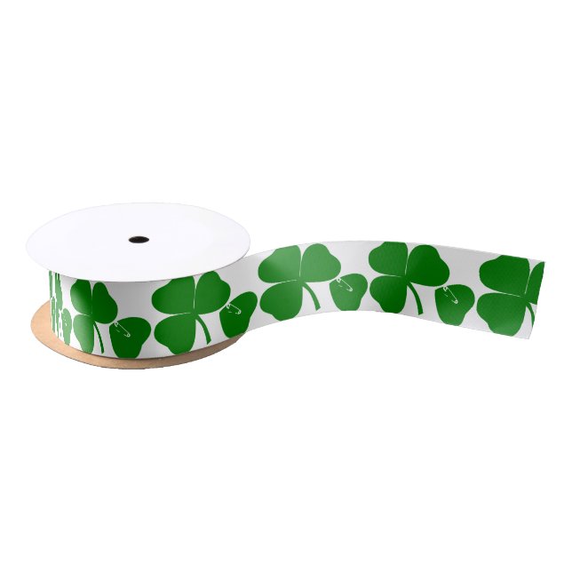 St Patrick's Day - Get Lucky 3+1 = 4 Satin Ribbon (Spool)