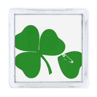 St Patrick's Day - Get Lucky 3+1 = 4 Silver Finish Lapel Pin
