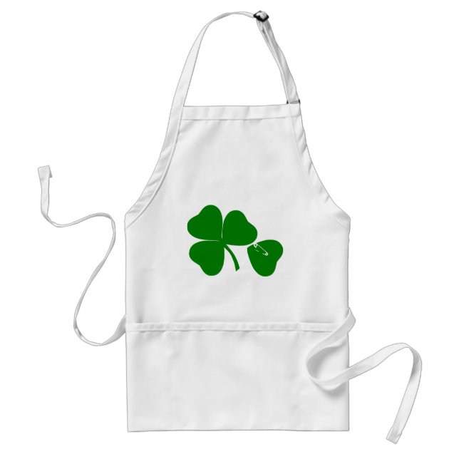 St Patrick's Day - Get Lucky 3 + 1 leaves = 4 Adult Apron (Front)