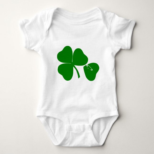 St Patrick's Day - Get Lucky 3 + 1 leaves = 4 Baby Bodysuit (Front)