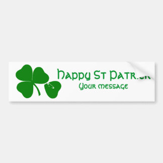St Patrick's Day - Get Lucky 3 + 1 leaves = 4 Bumper Sticker