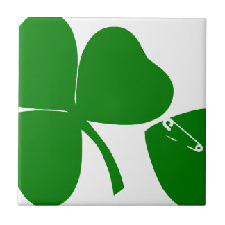 St Patrick's Day - Get Lucky 3 + 1 leaves = 4 Ceramic Tile