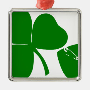 St Patrick's Day - Get Lucky 3 + 1 leaves = 4 Metal Ornament