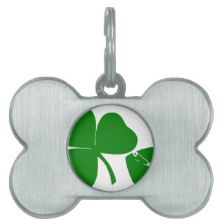 St Patrick's Day - Get Lucky 3 + 1 leaves = 4 Pet ID Tag