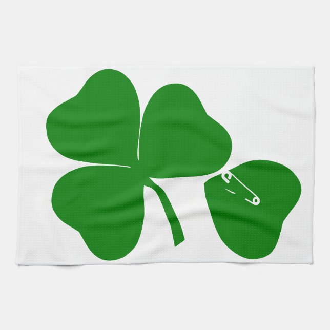 St Patrick's Day - Get Lucky 3 + 1 leaves = 4 Towel (Horizontal)