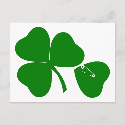 St Patricks Day Get Lucky Safety Pin Postcard