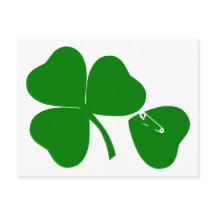 St Patrick's Day Get Lucky Safety Pin Postcard