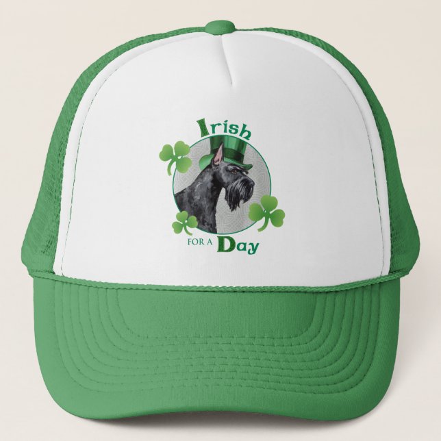 St. Patrick's Day Giant Schnauzer Trucker Hat (Front)