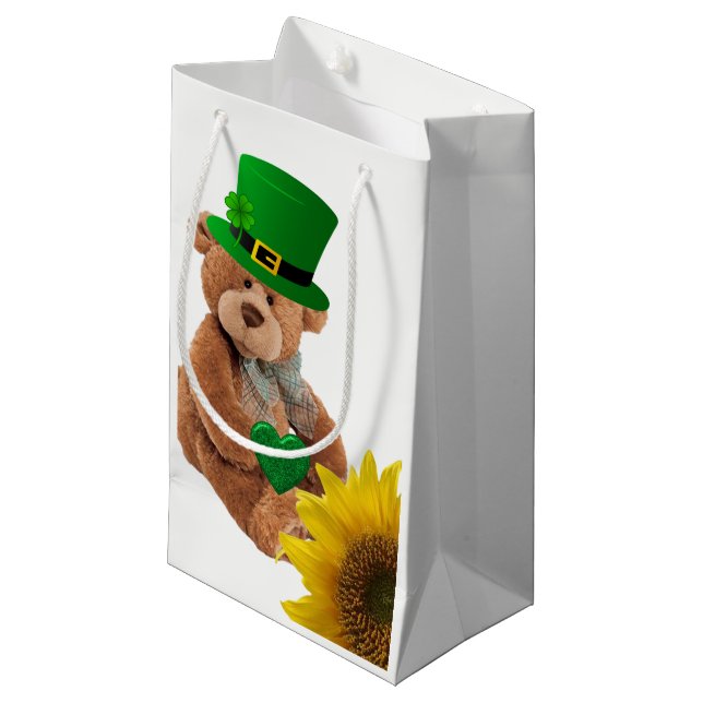 St. Patrick's Day Gift Bag Teddy Bear (Front Angled)