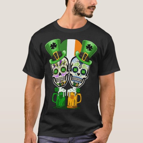 StPatricks Day Gift Sugar Skull Saint Patricks D T_Shirt