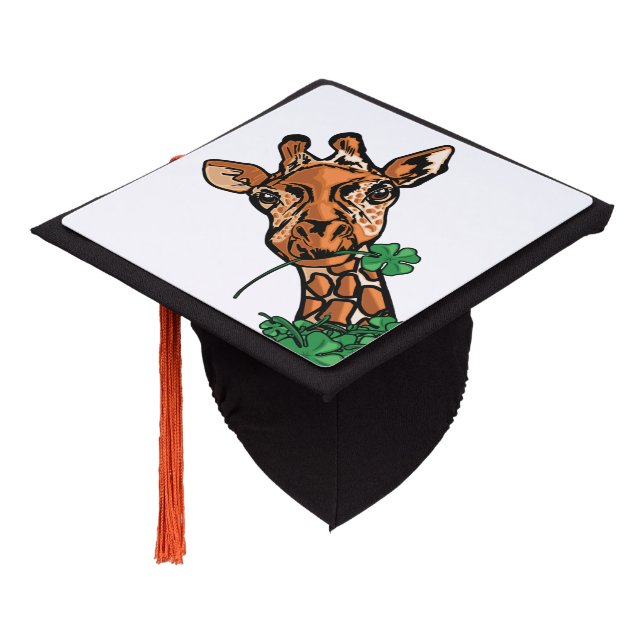 St. Patricks Day Giraffe  Graduation Cap Topper (Angled)
