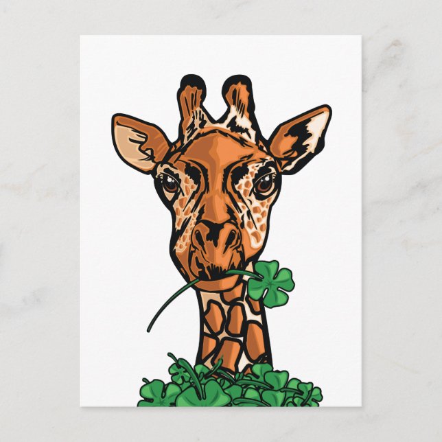 St. Patricks Day Giraffe Postcard (Front)