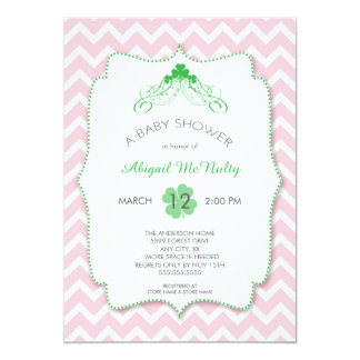 St Patrick's Day Girl Baby Shower Invites