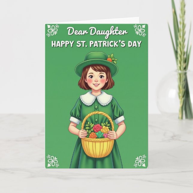 St Patricks Day Girl Joy Card (Front)