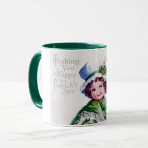 St. Patrick's Day Girl, Vintage Mug