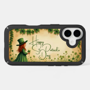 St. Patrick's Day Girl with Shamrocks iPhone 16 Case