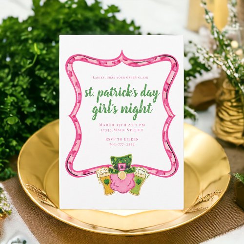 St Patricks Day Girls Night  Invitation
