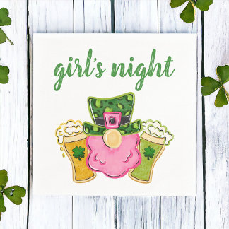 St Patrick's Day Girl's Night Leprechaun Beer Napkins
