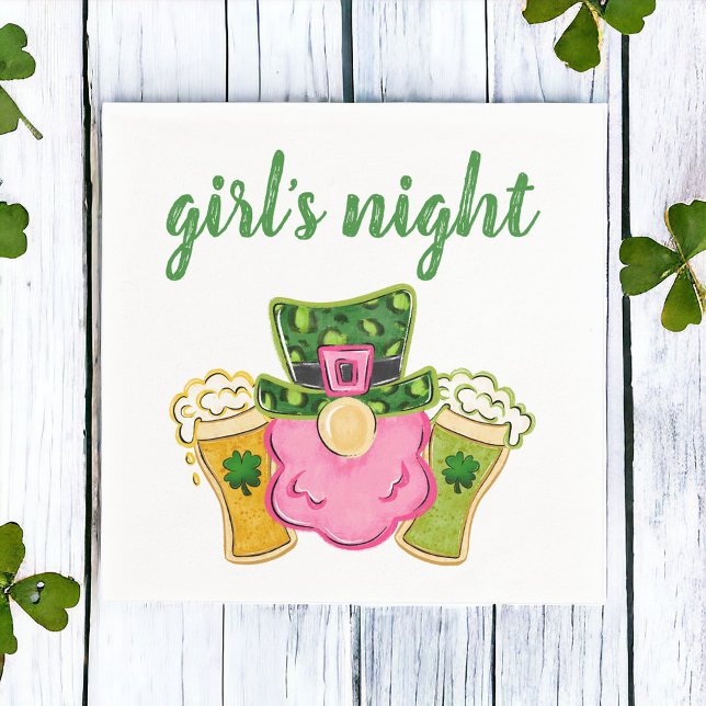 St Patrick's Day Girl's Night Leprechaun Beer Napkins (Creator Uploaded)