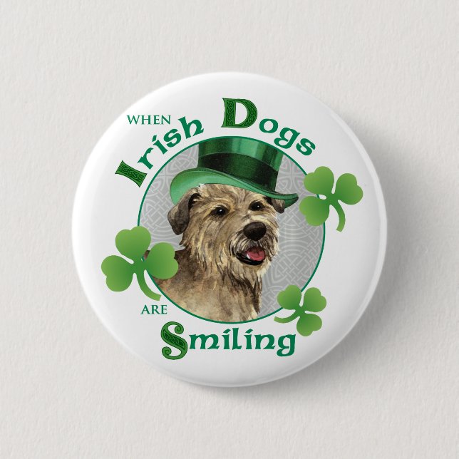 St. Patrick's Day Glen of Imaal Terrier Button (Front)