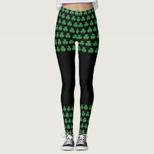 St. Patrick's Day Glitter Shamrock Cutout Leggings