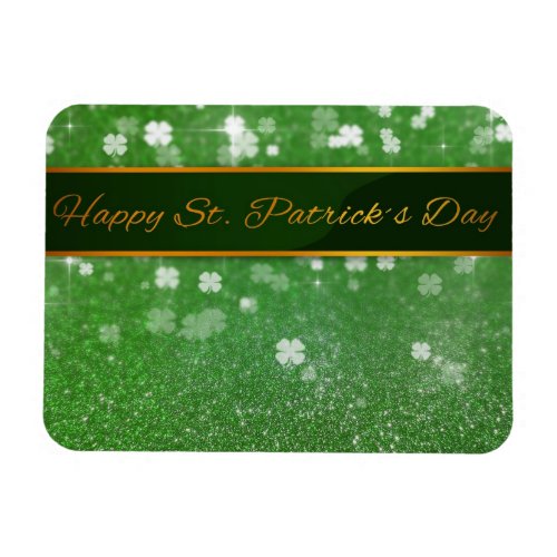St Patricks Day Glitter Shamrock Magnet