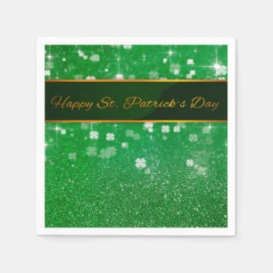 St. Patrick's Day Glitter Shamrock Paper Napkins