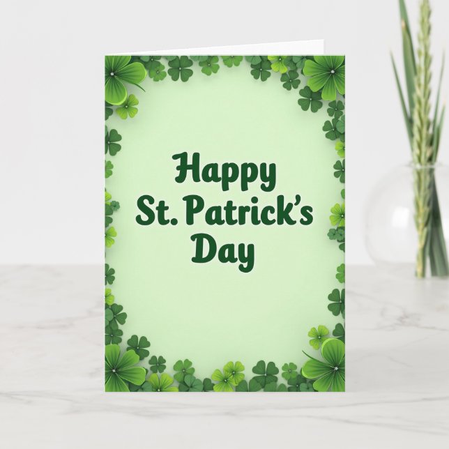 St Patricks Day Glitter Texture Card (Front)