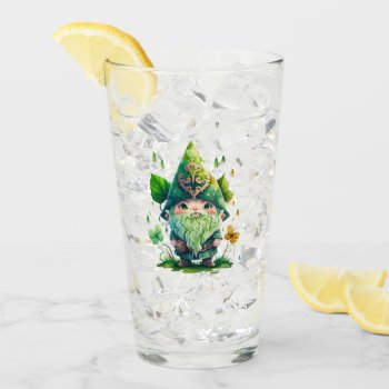 St Patrick's Day Gnome  Glass by PaintedDreamsDesigns at Zazzle