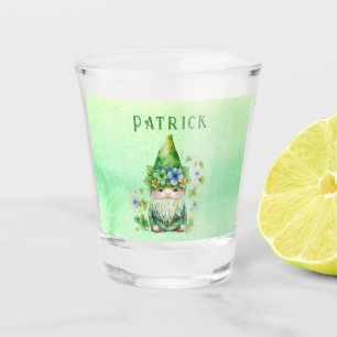 St. Patricks Day Gnome Leprechaun Personalized Shot Glass