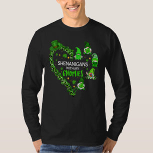 St Patricks Day Gnome Let Shenanigans Begin Shamro T-Shirt