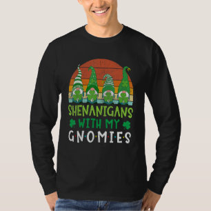 St Patricks Day Gnome Let Shenanigans Begin Shamro T-Shirt