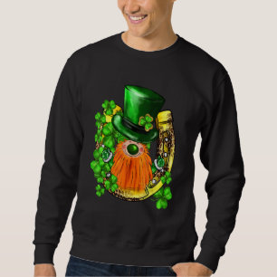St. Patricks Day Gnome Shamrocks Horseshoe Irish L Sweatshirt