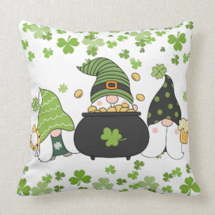 St. Patrick's Day Gnome Throw Pillow