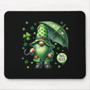 St Patricks Day Gnome With Green Beard Funny Pinch Mouse Pad